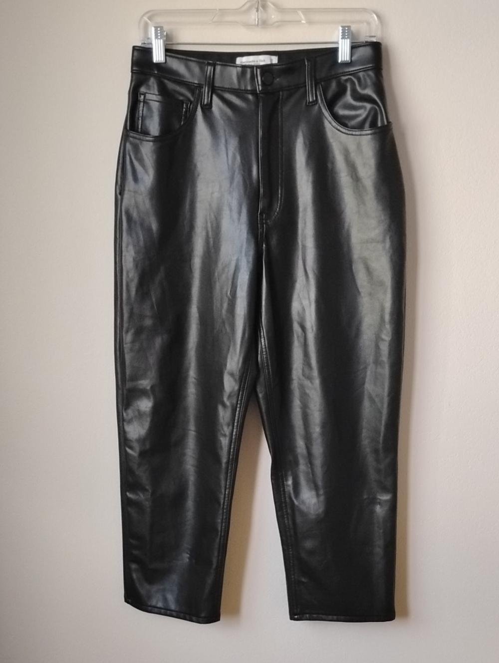 Abercrombie & Fitch Size 30 Black Faux Leather Ankle Jeans